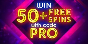 Wolf Spins Casino 50 free spins with code PRO promotion